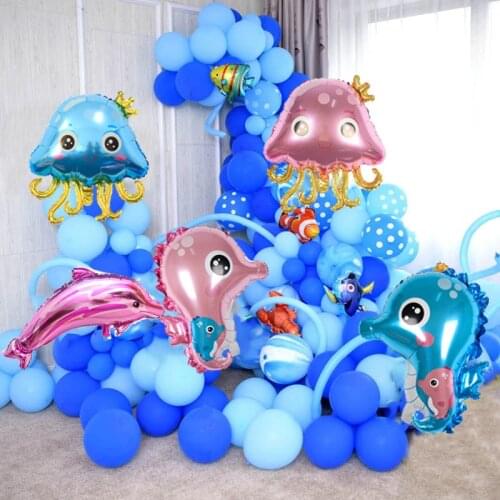 1Pcs Sea Horse Ocean World Animal Foil Balloons Under the Sea Party Kids Mermaid Birthday Party Decoration Baby Shower Supplies
