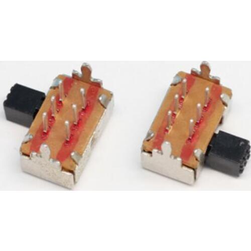 10PCS SK-22D02G5 2 Position 2P2T PCB Panel Angle Horizontal Slide Power Toggle Switch