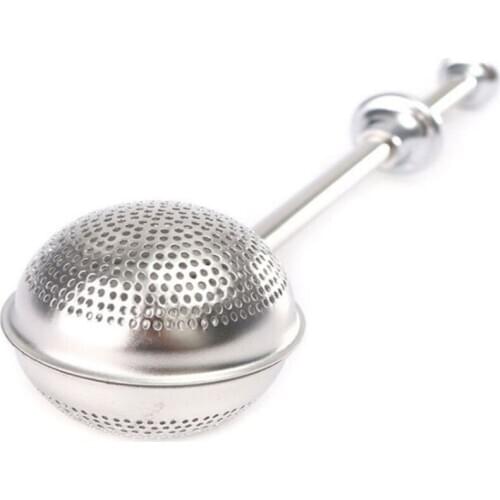 100PCS New Push Creative Stainless Steel Tea Leaf Loose Teaspoon Mesh Herb Strainer Spice Filter Infuser Ball
