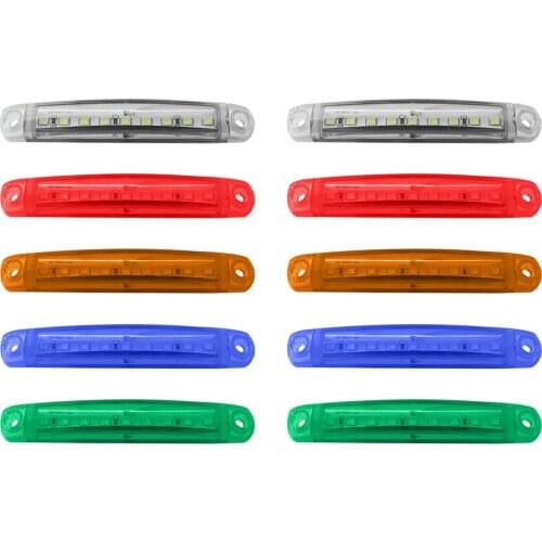 2pcs 12-24V 9 SMD LED Truck Trailer Bus Side Marker Light Indicator Turn Signal Light Tail Parking License Plate Lamps Universal