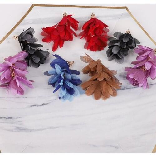 New Fashion 5.5cmx3cm 2pcs Cotton Tassel Fabric Tassels Colorful Tassel For DIY Pandent Handmade Women Dressing