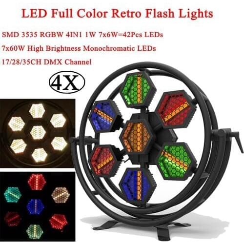 4Pcs/Lot 500W LED Full Color Retro Flash Lights For Christmas Party Holiday Colorful Stage Lighting DJ Laser Projector Effect