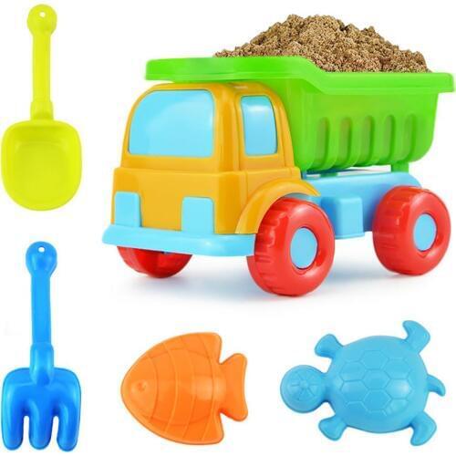 5Pcs/Set Kids Beach Truck Shovel Rake Animal Molds Kit Garden Sandpit Pool Toy