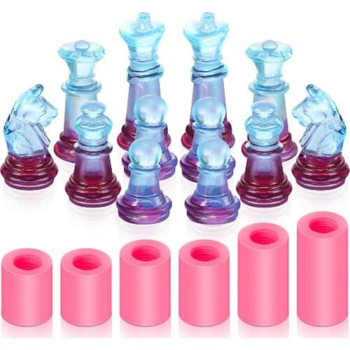 6 Pieces 3D Chess Silicone Mold Ring DIY Oxygen Resin Craft Mold Chocolate Candy Hand Craft Mold Drop Shipping