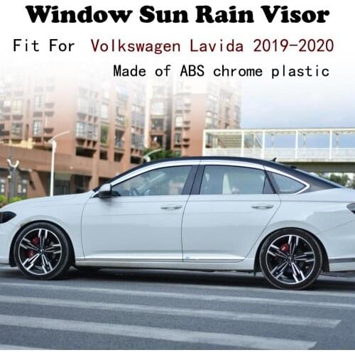 ABS Chrome plastic Window Visor Vent Shades Sun Rain Guard car accessories For Volkswagen Lavida 2019-2020