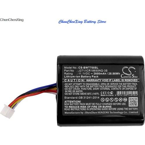 Cameron Sino 2600mAh Battery J271/ICR18650NQ-3S for Bowers & Wilkins T7