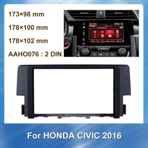 Double DIN Car Auto Radio Multimedia fascia for Honda Civic for Honda 2016 DVD Panel Dash Mount Trim Installation Kit Frame