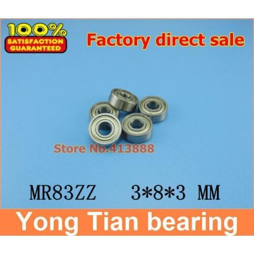 NBZH free shipping Wholesale Double Shielded Mini Ball Bearings MR83ZZ 3*8*3 mm 500pcs/lot