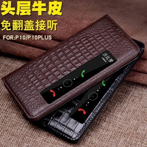 P10 Case Luxury Genuine Leather Case for Huawei P10 Plus Smart Phone Fundas Skin for Huawei P10plus Business Flip Stand capa