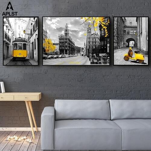 Black and White London Street Big Ben Canvas Prints Electric Rail Buss Posters Retro Architecture Wall Art Painting Home Decor