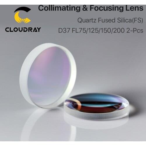 Cloudray Precitec Collimating Focusing Lens D37 F75 F125 F150 F200 Quartz Fused Silica for High Energy Fiber Laser 1064nm