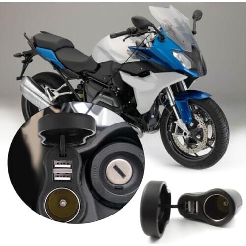 Dual USB Charger DIN Cigarette Lighter Socket For BMW Triumph Hella Motorcycle B36B
