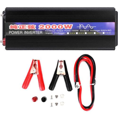 1000/2000W/2600W Power Inverter Pure Sine Voltage Boost Transformer High Efficiency for Car Household Voltage Converter