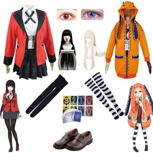 Carnival Kakegurui Jabami Yumeko Yomoduki Runa Cosplay Costume For Women Coat Wig Shoes Halloween Costume For Women Carnival