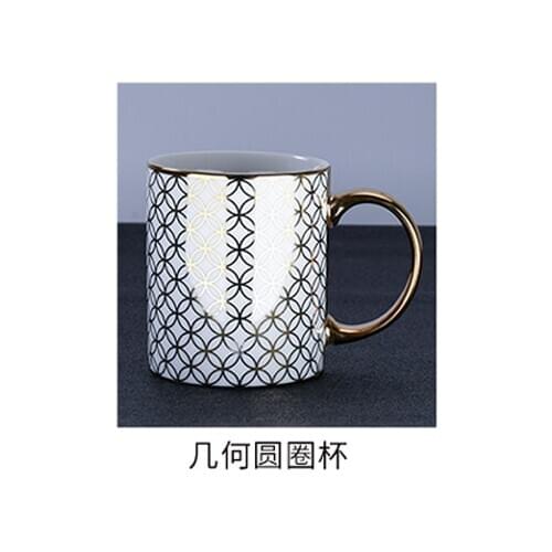 Creative Irregular Ceramic Coffee Cup with Gold Handle Handmade Pottery Tea Cup Travel Kitchen Tableware Nordic Home Coffee Cup