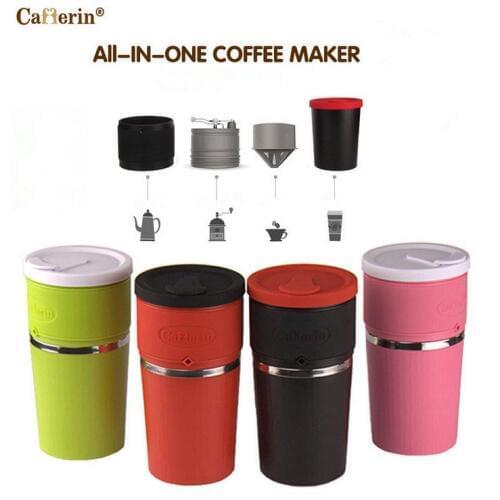 All in one portable coffee cup manual coffee maker drip coffee Grinder home use Travel use Coffee Maker multifunction portable