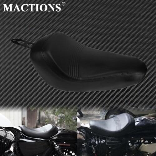 Motorcycle Black Driver Front Leather Pillow Solo Seat Cushion Fits For Harley Sportster XL48 1200X XL72 1200V 2016-2019 2020
