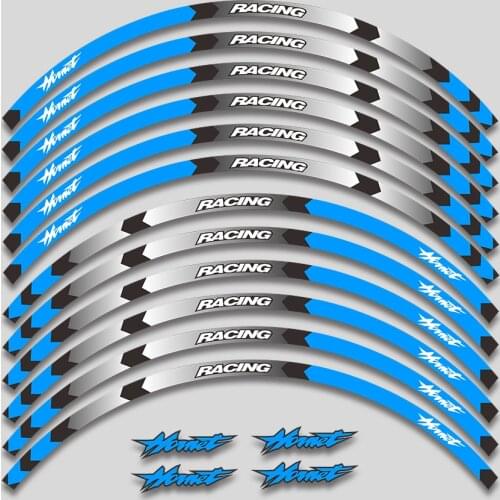 A set of 12pcs high quality motorcycle wheel decals waterproof Reflective stickers rim stripes For ALL Honda Hornet 250 900 400