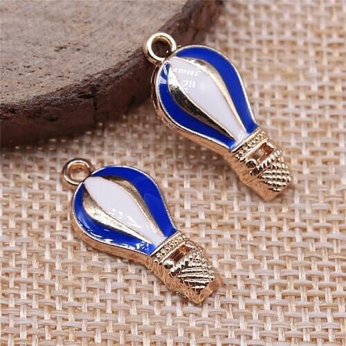 New 20pcs Rocket Hot Air Balloon Charm Pendants Diy Jewelry For Necklace Bracelet Craft Findings