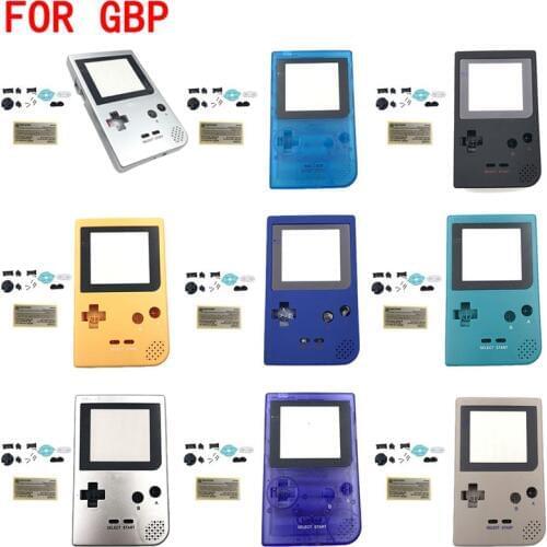 Full Game Case Cover Housing Shell with start / serect pad for gameboy pocket for GBP shell kits with buttons / sticker label