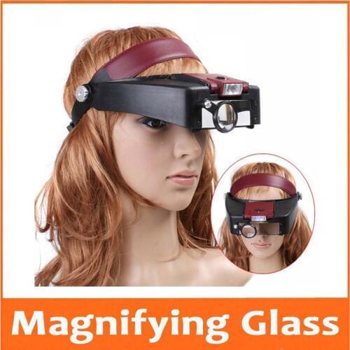 2018 Plastic New Wearing Magnifier 10X Magnifying 3 lens Loupe With Led Light Jewel Repair Illumination with LED Lamps
