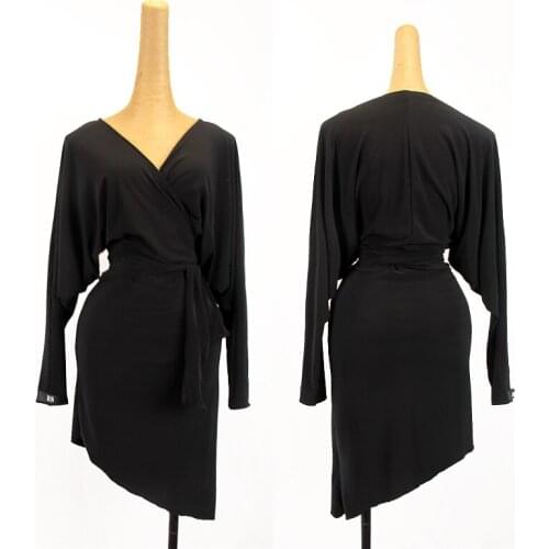 2021 New Latin Dance Dress Female Adult Long Sleeve Practice Clothing Professional Rumba Dancewear Tango Cha Cha Clothes DQL5852