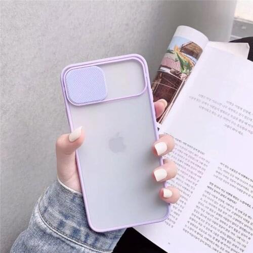 Slide Camera Lens Protection Phone Case For iPhone 7 12 11 Pro XS MAX XR SE20 X 7Plus Shockproof Candy Cover Soft Silicone Coque