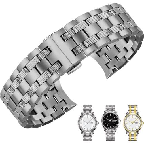 Watch Band For Tissot 1853 T065 430a Solid Stainless Steel 19mm Men Watch Strap Chain Watch Accessories Watch Bracelet Belt