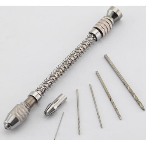 With 5 Heads 0.5/0.8/1/1.5/2mm Hand Drills Stainless Steel Clay Tools Handmade Quality DIY Art Sculpture Artistic Creation