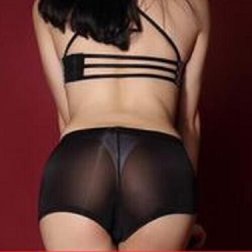 Sexy See-Through Panties Club Girls Thin Ice Silk Boyshort Fashion Traceless Underwear Transparent Alluring Nightclub Lingerie