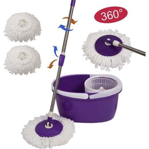 2PCS Replacement 360 Rotating Head Easy Magic Microfiber Spinning Floor Mop Head for Housekeeper Home Floor Cleaning Mop