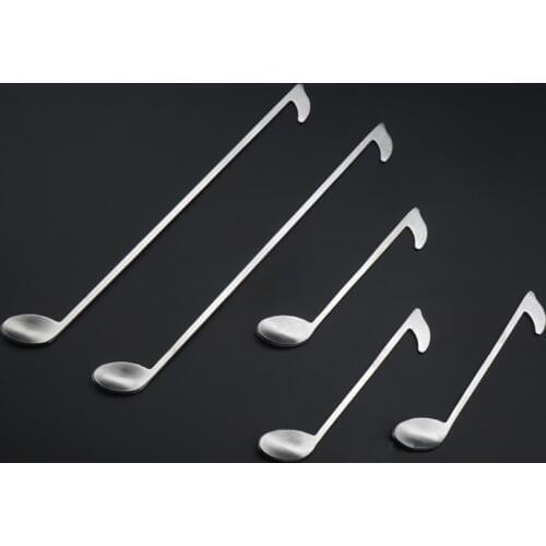 Music Note Stainless Steel Coffee Spoon Creative Ice Cream Tea Spoon Cocktail Teaspoons Drinking Mix Spoon Kitchen Accessories