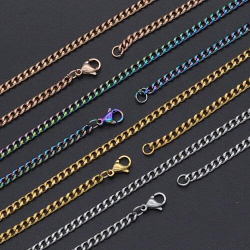 High Quality 3-5mm 100% 316L Stainless Steel Hip Hop Miami Cuban Chain Necklace Women Men Rapper Jewelry Basic Chains