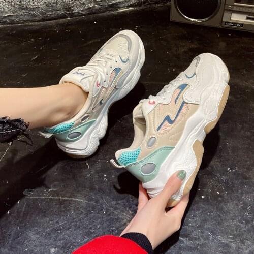 Women Chunky Sneakers Designer Red Lace Up Old Dad Shoes Platform Woman Fashion Casual Shoes Tenis Female Trainers Zapatos Mujer