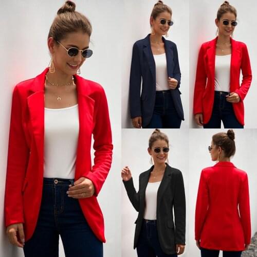 Womens Cooll Long Sleeve Lapel Suit Jacket Slim Splicing Casual Blazer Coat Solid Top Stretch Blazers