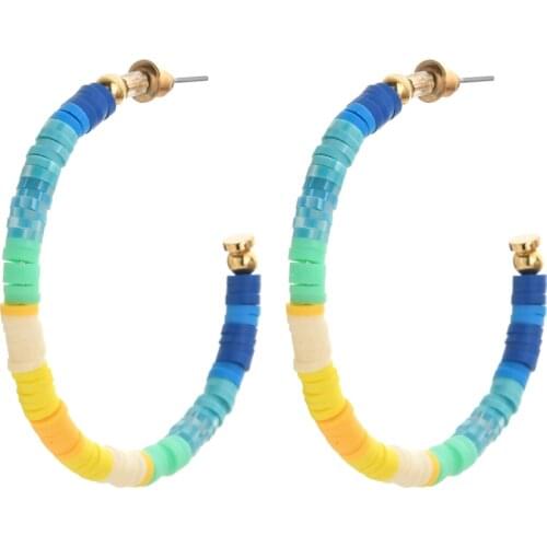 ZMZY Circle Strand S-steel Pin Polymer Earings For Women Dangle Earring Summer Clay Earring Jewelry Cute Eardrop Wholesale