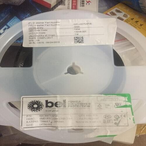 0ZCJ0075AF2E PTC 1206 16V 750MA Bel fuse SMD new and original 30pcs/lot