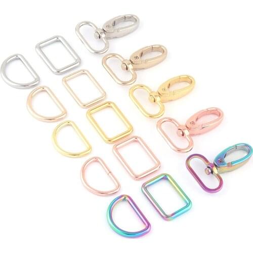 1"(25mm) Rainbow Metal Swivel Claw Clasps,Release Strap Slide Buckle Dog Collar Adjuster Purse D Ring Webbing Backpack Hardware