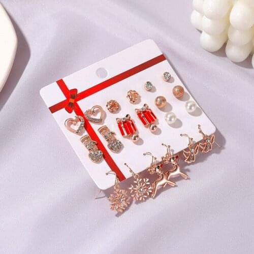 12 Pcs Christmas Earrings Drop Oil Earrings Bell Earrings Women Geometric Classic Metal