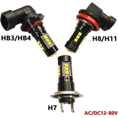2 x H7 H8 H11 HB3/9005 HB4/9006 30W power super white 3030SMD car automobile bus LED headlight fog lamp DRL bulb AC/DC12-80V
