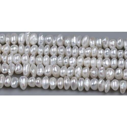 6-7mm White Keshi Pearl High Quality Irregular Freshwater Baroque Pearl String