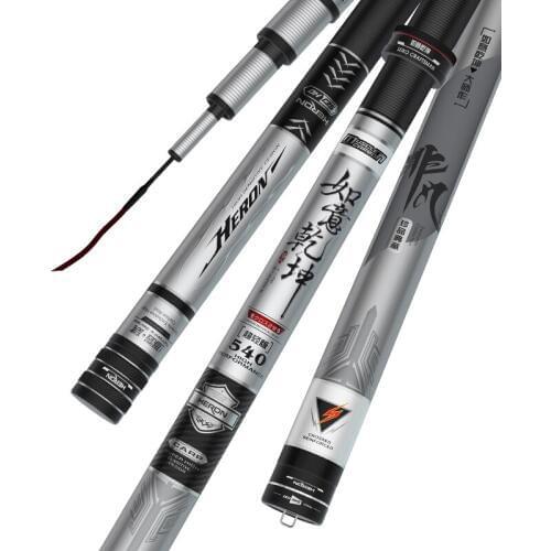 60T Carbon Telescopic Power Hand Pole Black Pit Fishing Rod 3.6M-7.2M Travel Ultra Light 19 Tone Carp Fishing Peche Feeder Pesca