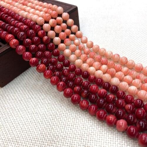 7mm Artificial Coral Beaded Red Natural Stone Loose Spacer Beads DIY Handmade Bracelet Necklace Jewelry Jewelry Accessories