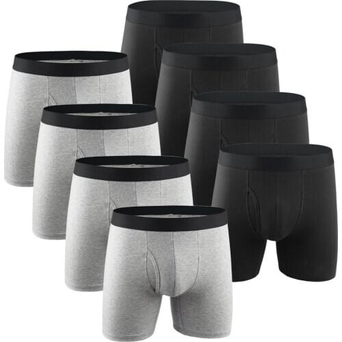 8 pcs/lot Boxers Men Underwear Cotton Man Shorts Panties Breathable Solid Shorts Boxers Pure Color Underpants vetement homme