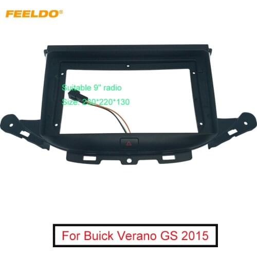 FEELDO Car 9" Audio Face Plate Fascia Frame For Buick Verano GS 2015 2Din Big Screen Radio Stereo Panel Dash Mount Frame Kit