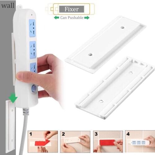 Seamless Punch-Plug Free Wall Sticker Holder Fixer Power Strip Headers Storage Holders for Wall Sockets Shelf Holder Stand