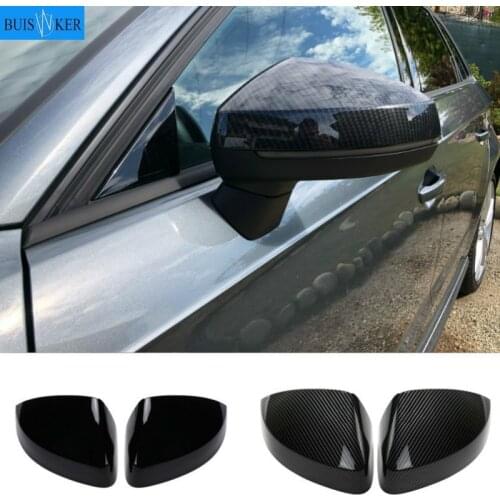 For Audi A3 S3 8V RS3 2013 2014 2015 2016 2017 2018 2019 RearView Mirror Case Cover Carbon fiber pattern or Black Cover