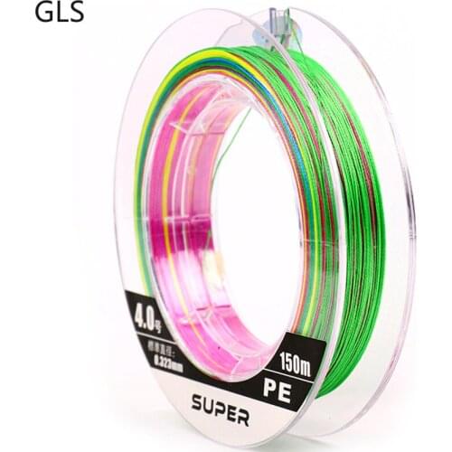 GLS 4 Strands/8 Strands Optional 150M Fluorocarbon Fishing Line Multifilament 12-89LB Weave Line Fishing Tackle