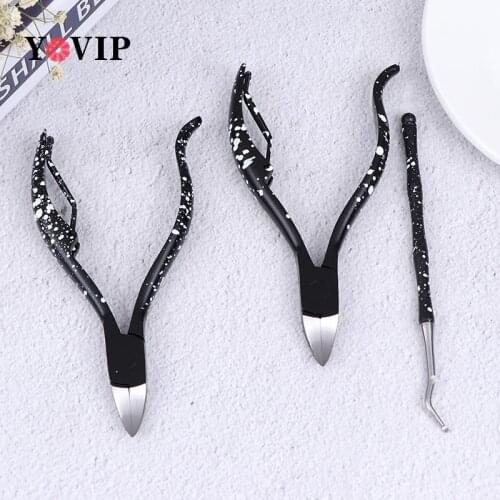 Pedicure Dead Skin Remover Manicure Scissor Plier Tool Black Toenail Ingrown Nail Art Cuticle Nipper Clipper Edge Cutter