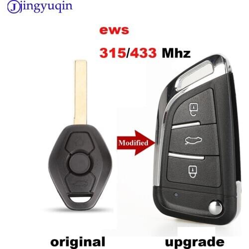 Jingyuqin Upgrade EWS ASK 315/433Mhz 7935 ID44 Remote Key Shell For BMW EWS X3 X5 Z3 Z4 1/3/5/7 Series Keyless Entry Transmitter